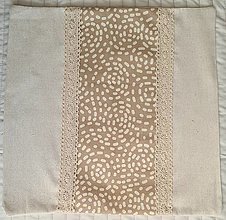 Úžitkový textil - Obliečka na vankúš béžová 2 (Béžová v strede pás s oválkami) - 14099757_