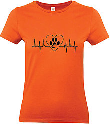 Topy, tričká, tielka - Tep, srdce, pes - dámske (L - Oranžová) - 14102125_