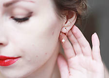 Náušnice - Zlaté kruhy s perlami (Gold-filled) (Menšie ružové riečne perly) - 14104937_
