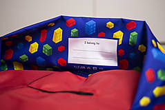 Detský textil - Vak na LEGO®kocky a hračky modrý veľký - 14103376_