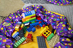 Detský textil - Vak na LEGO®kocky a hračky fialový veľký - 14103389_