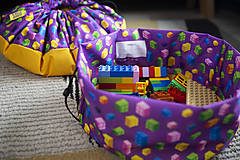 Detský textil - Vak na LEGO®kocky a hračky fialový malý - 14103407_
