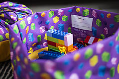 Detský textil - Vak na LEGO®kocky a hračky fialový malý - 14103410_
