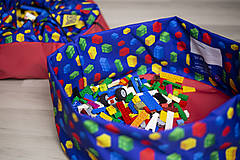 Detský textil - Vak na LEGO®kocky a hračky modrý malý - 14103455_