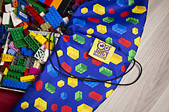 Detský textil - Vak na LEGO®kocky a hračky modrý malý - 14103458_