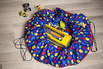 Detský textil - Vak na LEGO®kocky a hračky modrý veľký - 14103377_