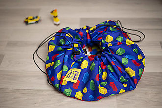 Detský textil - Vak na LEGO®kocky a hračky modrý malý - 14103456_