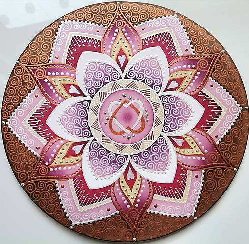 Dekorácie - Mandala lásky, partnerstva a pevného vzťahu - 14104770_