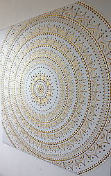 Obrazy - Mandala NOVÉ ZAČIATKY (white-gold) 80 x 80 - 14106511_