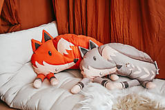 Úžitkový textil - Vankúš LÍŠKA sivá M - 14105031_