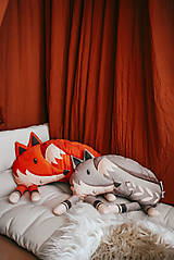 Úžitkový textil - Vankúš LÍŠKA sivá M - 14105032_