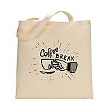 Nákupné tašky - Plátená, ekologická taška zo 100% prírodnej bavlny (Coffee break) - 14105798_