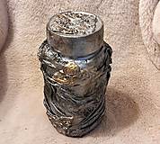 Nádoby - sklenená nádoba dekorovaná paverpolom - 14109617_
