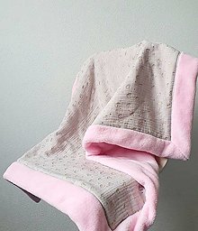 Detský textil - Dečka pre bábätko - svetloružová - mušelín + wellsoft fleece - 14107701_