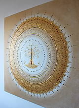 Obrazy - Mandala STROM ŽIVOTA (gold) 60 x 60 (70 x 70 cm) - 14107866_
