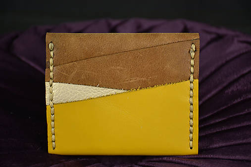 Dizajnová kožená peňaženka mini Odzuzičky (Žltá)