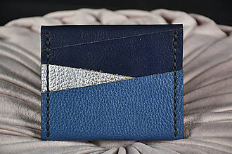 Peňaženky - Dizajnová kožená peňaženka mini Odzuzičky (Modrá) - 14109699_