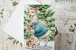 Papier - Pohľadnica "Here comes Santa" - 14106690_