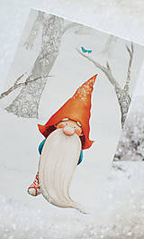 Papier - Pohľadnica "Christmas gnome" - 14106701_