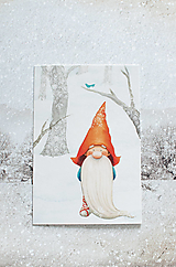 Papier - Pohľadnica "Christmas gnome" - 14106702_