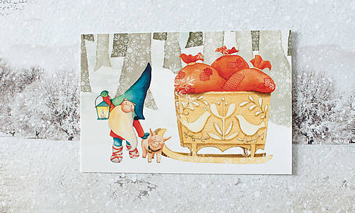 Papier - Pohľadnica "Gifts are on their way" - 14106705_