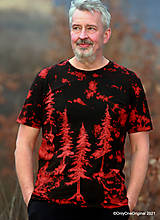 Pánske oblečenie - Pánske tričko batikované, maľované ZA SÚMRAKU - 14111385_