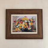 Obrazy - Obrázok vyšívaný hodvábnymi stuhami “Záhradné kvety” - 14110702_