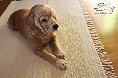 Úžitkový textil - Ručne tkaný koberec KOBERČEKY SLUŠŇÁK 85 cm šírka hnedý - 14109812_