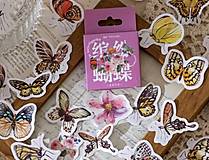 Papier - NA104 Krabička nálepiek motýle 45 kusov - 14112674_