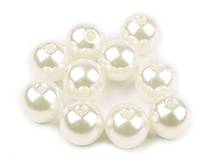 Korálky - Plastové voskové korálky 10 mm (20ks) - perlová - 14112080_