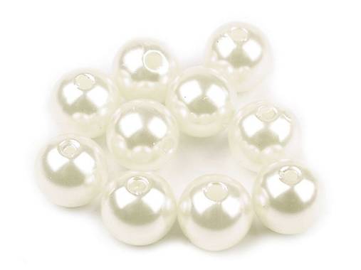 Plastové voskové korálky 10 mm (20ks) - perlová