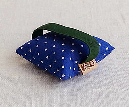Úžitkový textil - FILKI Myššo šupková podložka pod zápästie, obvod zápästia 17 - 20 cm (Kráľovská modrá so zelenou gumičkou) - 14111900_