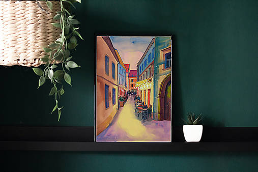 Obrazy - Bratislava akvarelový obraz výtlačok (print) - 14114985_