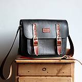 Pánske tašky - Pánska kožená messenger brašňa *Black&Brown* - 14113832_