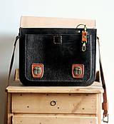 Pánske tašky - Pánska kožená messenger brašňa *Black&Brown* - 14113838_