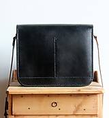 Pánske tašky - 50% Zľava!!! Pánska kožená messenger brašňa *Black&Brown* - 14113844_