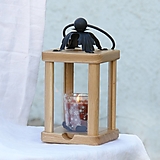 Svietidlá - Drevený lampášik malý, dub - 14113297_