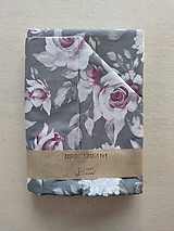 Úžitkový textil - Posteľné obliečky LUX 140 x 200/ 70 x 90 cm Ruže s hortenziou na šedej - 14115126_