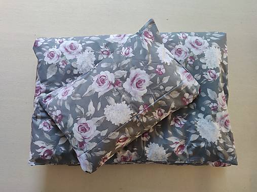 Úžitkový textil - Posteľné obliečky LUX 140 x 200/ 70 x 90 cm Ruža  a Hortenzia šedá - 14115130_