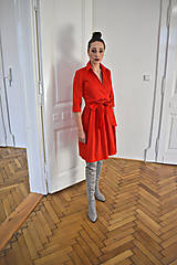 Šaty - Zavinovací šaty MONA, rudá červená - 14116865_