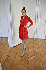 Šaty - Zavinovací šaty MONA, rudá červená - 14116866_