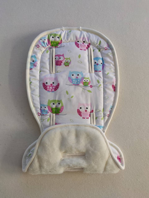 Detský textil - Podložka do kočíka ROAN Bloom 100% ovčie rúno MERINO TOP SUPER WASH Sovičky - 14116743_