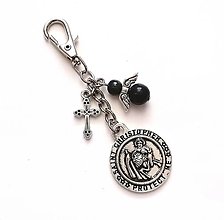Kľúčenky - Kľúčenka "sv. Krištof" s minerálovým anjelikom (Sodalit) - 14117552_