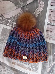 Čiapky, čelenky, klobúky - Color WINTER... háčkovaná čiapka melirovana - 14119251_