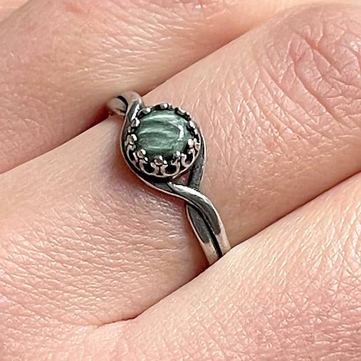 Seraphinite Ag925 Silver Ring  / Strieborný prsteň so serafinitom