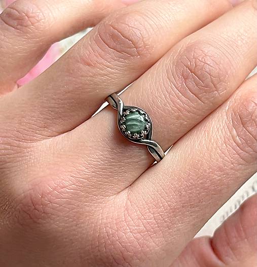 Seraphinite Ag925 Silver Ring  / Strieborný prsteň so serafinitom