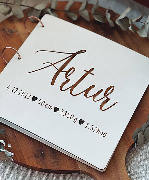 Papiernictvo - Detský drevený fotoalbum simple - 14120853_