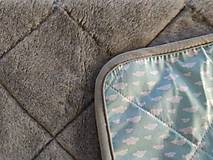 Úžitkový textil - Deka 100% ovčie rúno MERINO Top super wash Grey ELEGANT Oblačik Mint - 14120506_