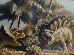 Obrazy - Triceratops et stegosaurus, Sina AD 1986 - 14122649_