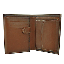 Pánske tašky - Pánska kožená peňaženka v hnedej farbe, ručne tieňovaná - 14122145_